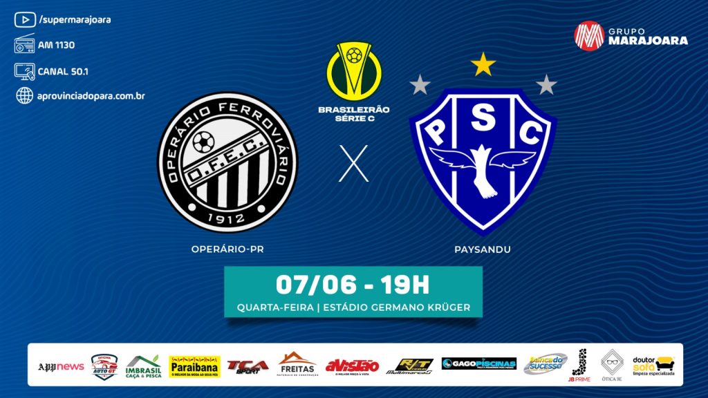 ⚽ OPERÁRIO-PR X PAYSANDU | CAMPEONATO BRASILEIRO SÉRIE C