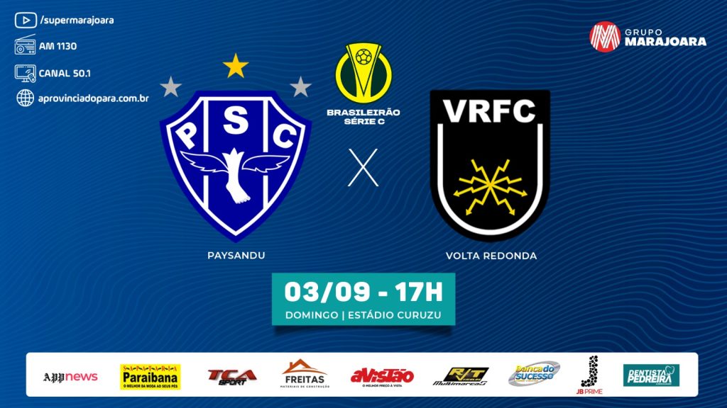 ⚽ PAYSANDU X VOLTA REDONDA | CAMPEONATO BRASILEIRO SÉRIE C