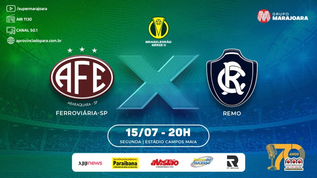 ⚽ FERROVIÁRIA-SP X REMO  CAMPEONATO BRSILEIRO SÉRIE C