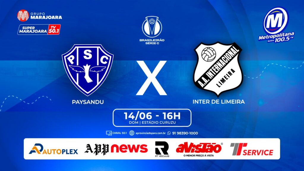 PAYSANDU X INTER DE LIMEIRA | ⚽ FUTEBOL É NO GRUPO MARAJOARA