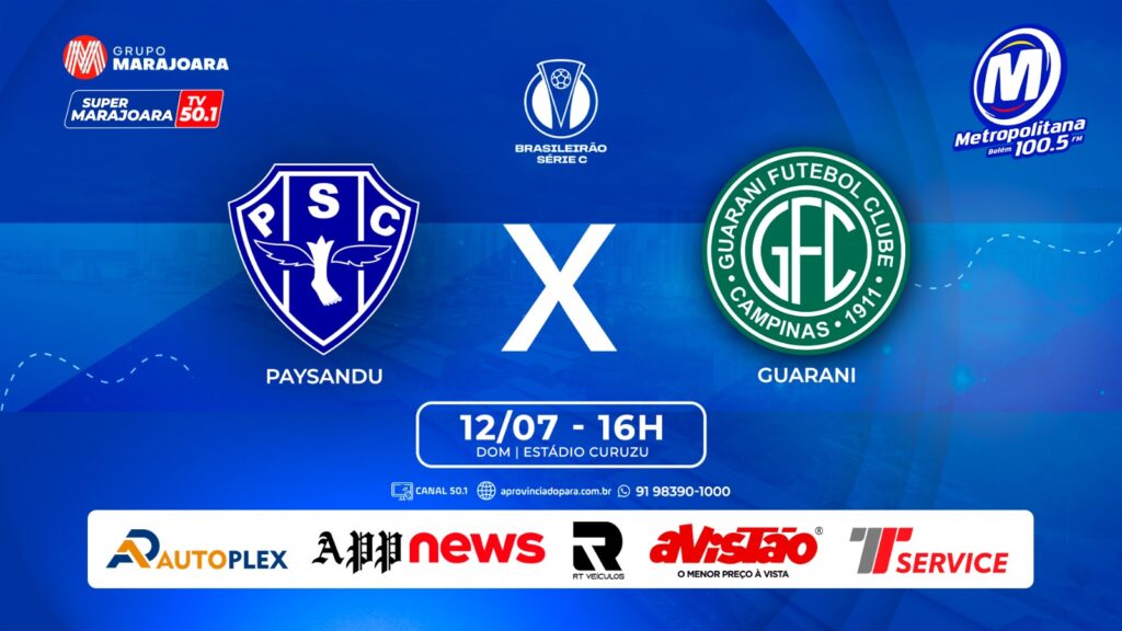 PAYSANDU X GUARANI  | ⚽ FUTEBOL É NO GRUPO MARAJOARA